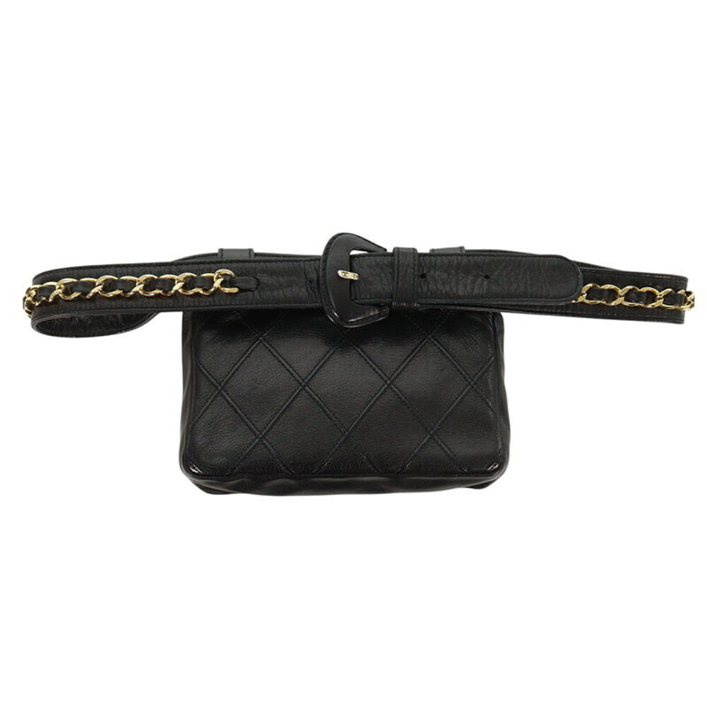 CHANEL Chain Belt Waist Bag Black Gold - Picture 2 of 5